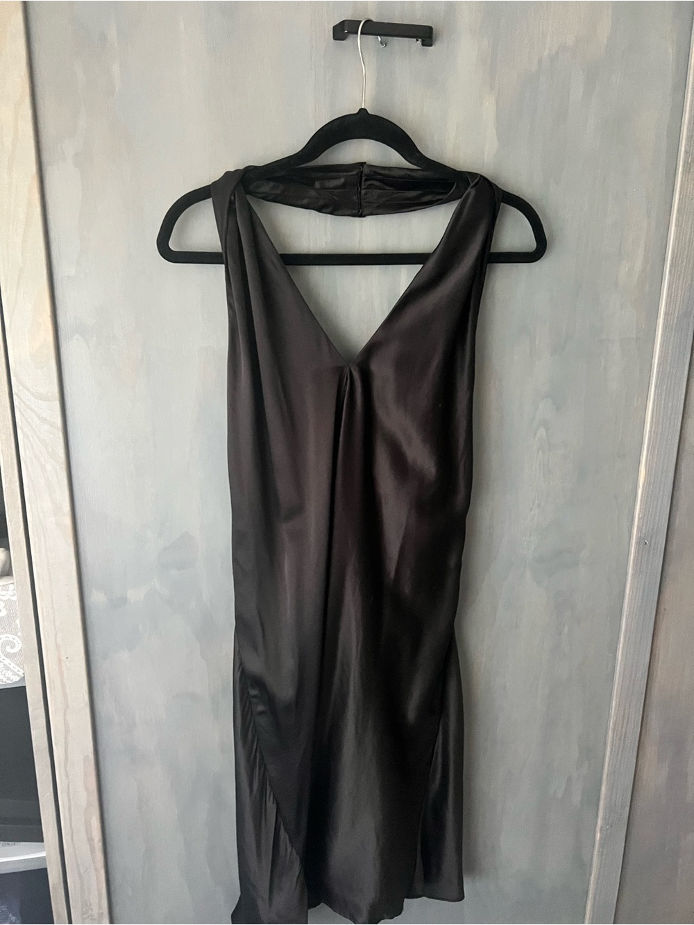 Elegant Black Multi Style 100% Silk Slip Dress